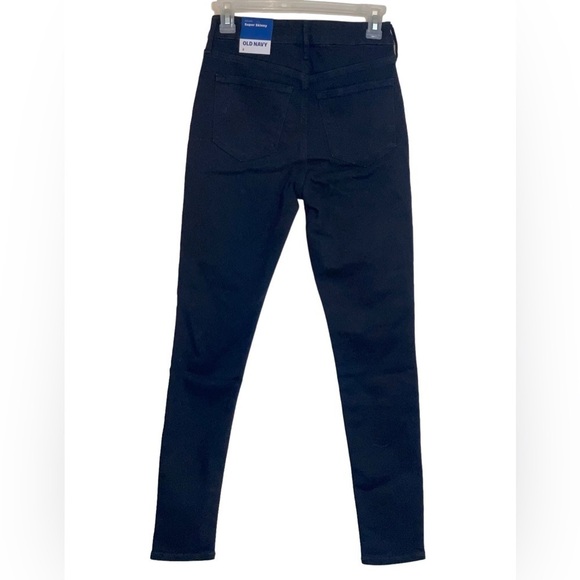 NWT Old Navy High rise supper skinny black jeans. Size 2 - Picture 2 of 6